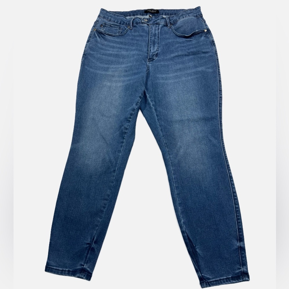 Judy Blue Ankle Jeans Womens size 18W Stretch Blue Denim High Rise Trendy Fit - Picture 3 of 10